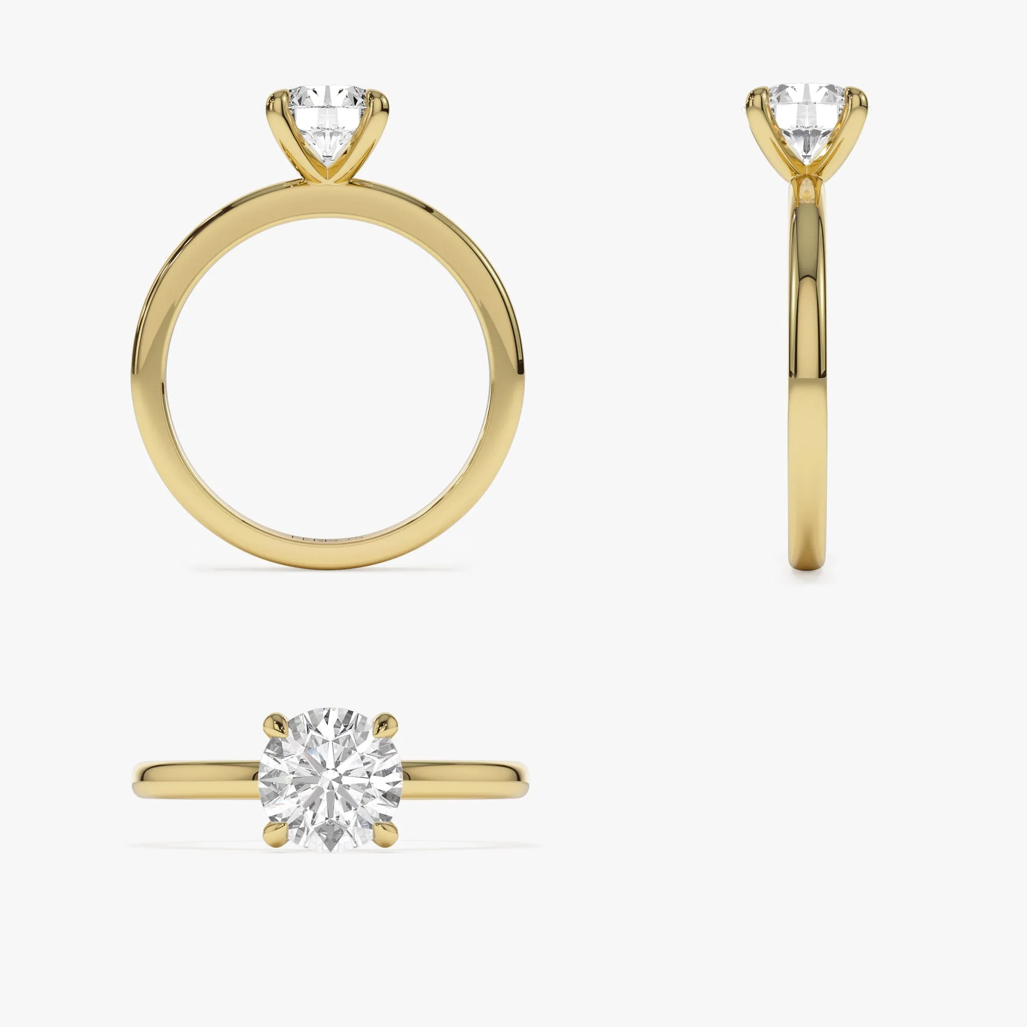 0.75 - 1.50 ctw 14k Four Prong Setting Round Shape Lab Grown Diamond Engagement Ring - Valerie
