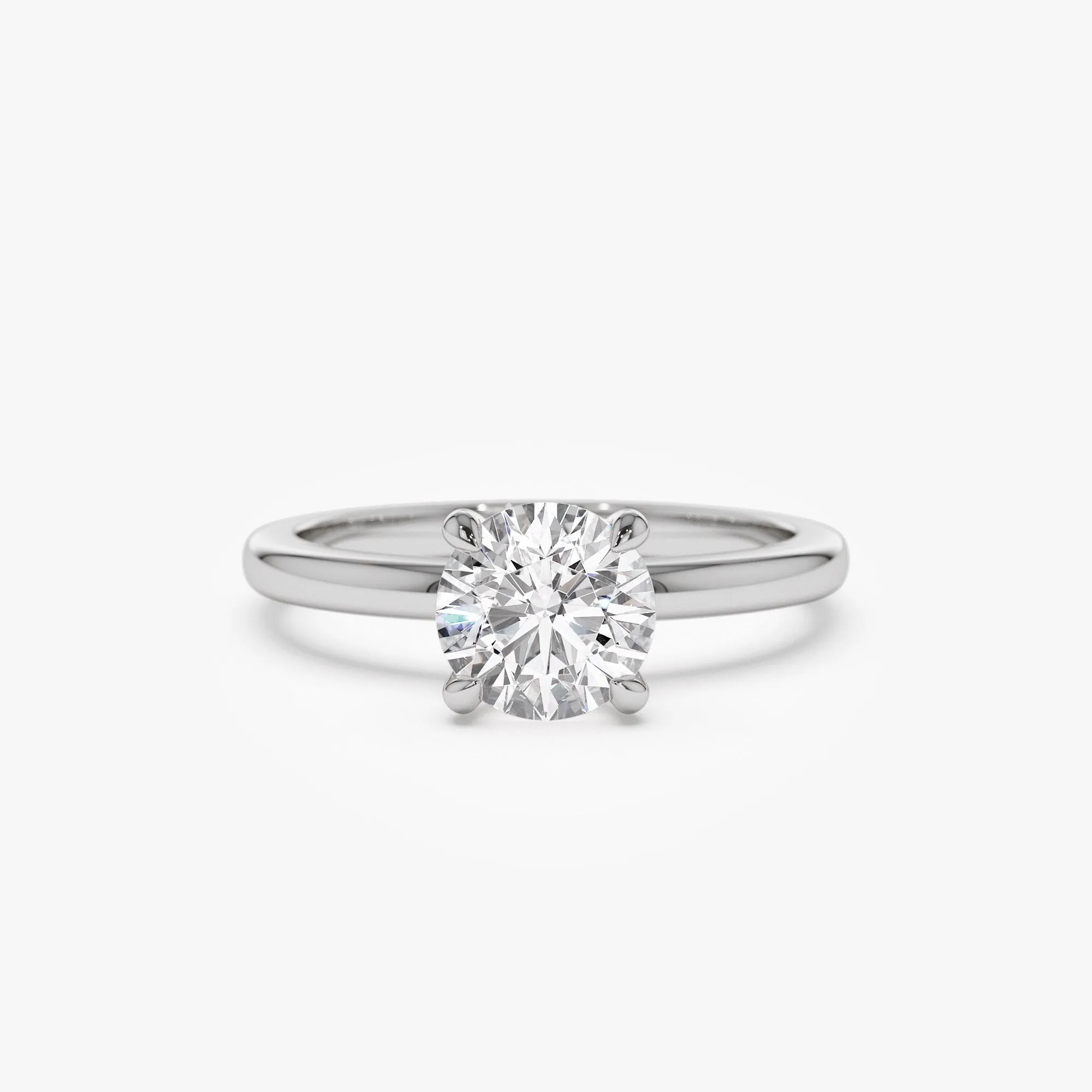 0.75 - 1.50 ctw 14k Four Prong Setting Round Shape Lab Grown Diamond Engagement Ring - Valerie