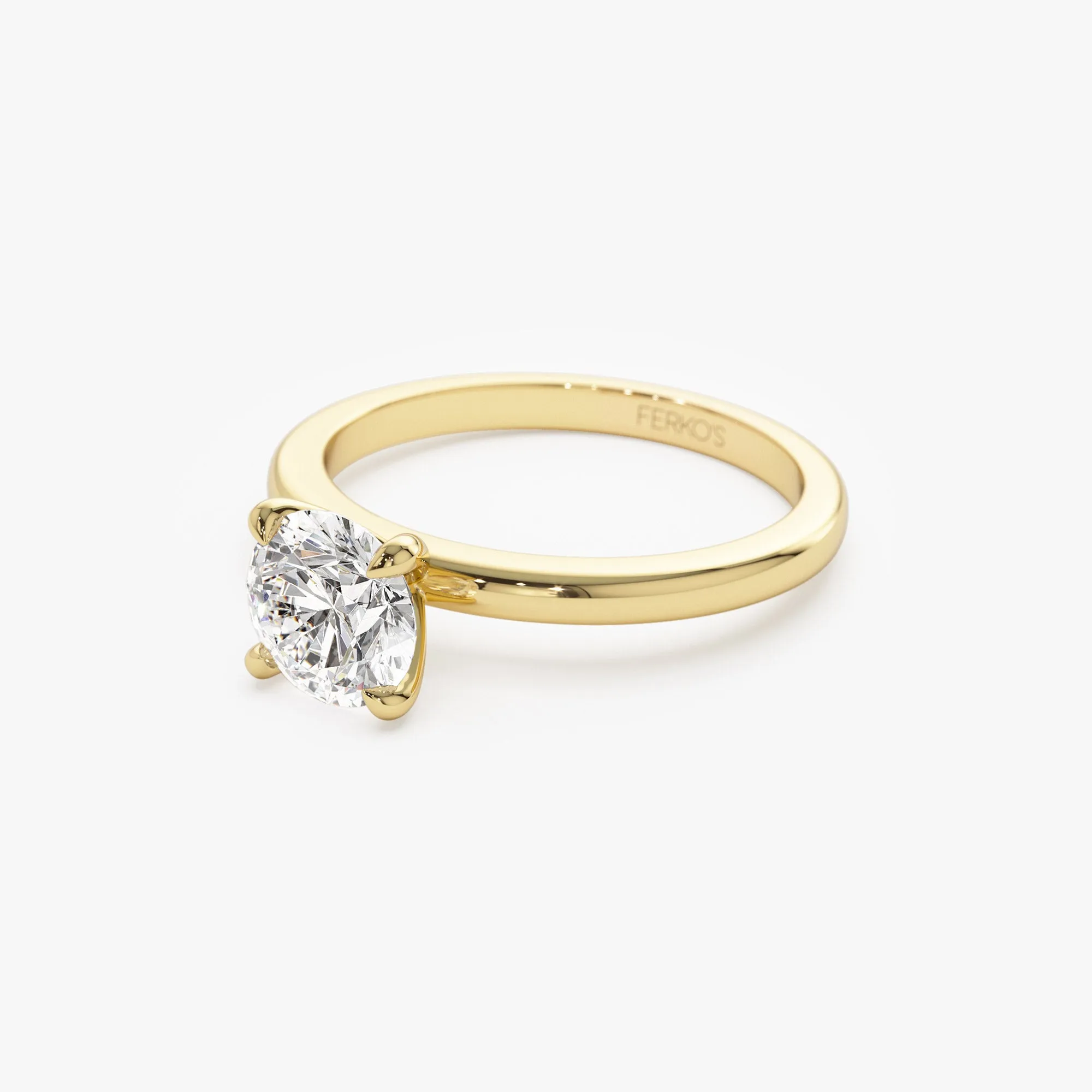 0.75 - 1.50 ctw 14k Four Prong Setting Round Shape Lab Grown Diamond Engagement Ring - Valerie