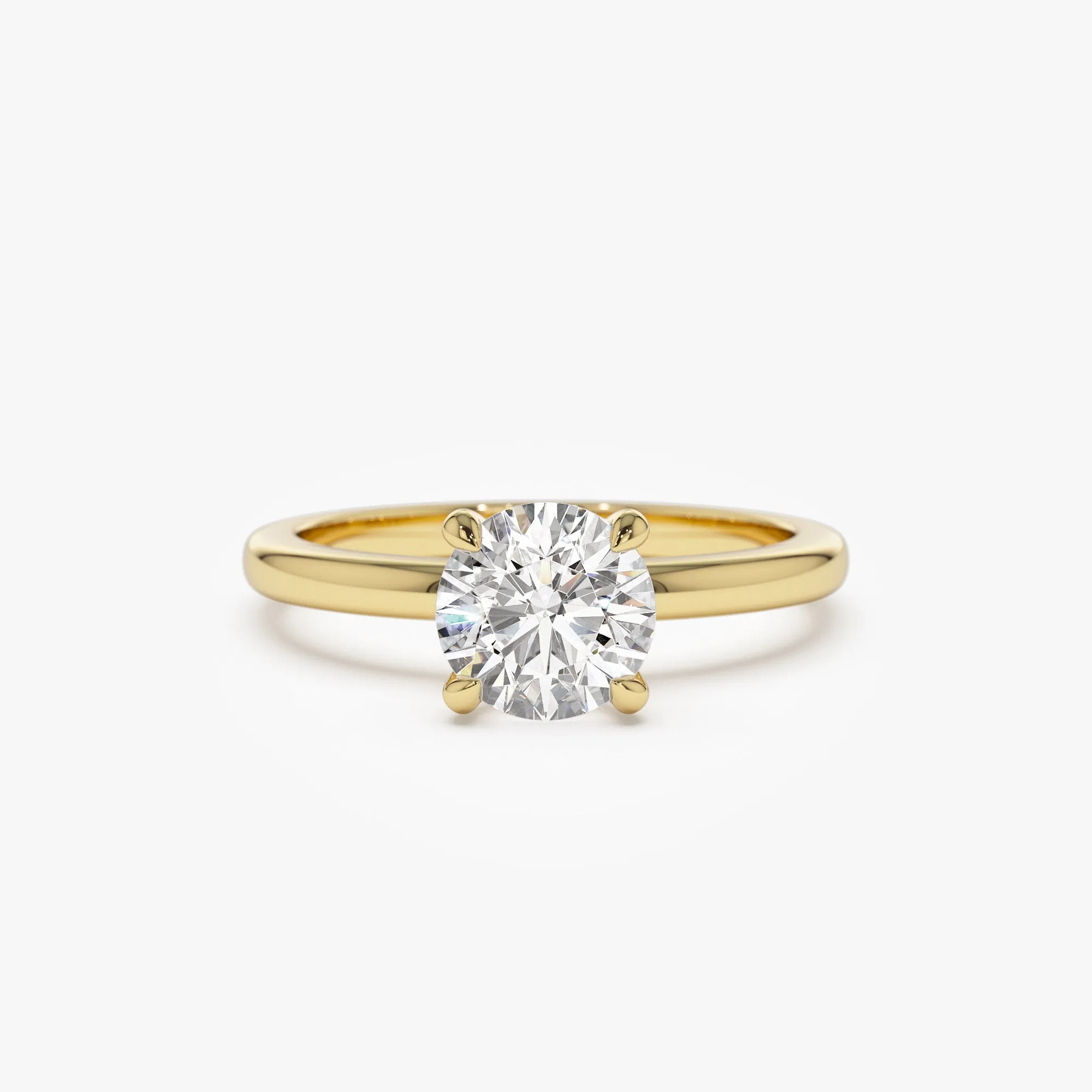 0.75 - 1.50 ctw 14k Four Prong Setting Round Shape Lab Grown Diamond Engagement Ring - Valerie