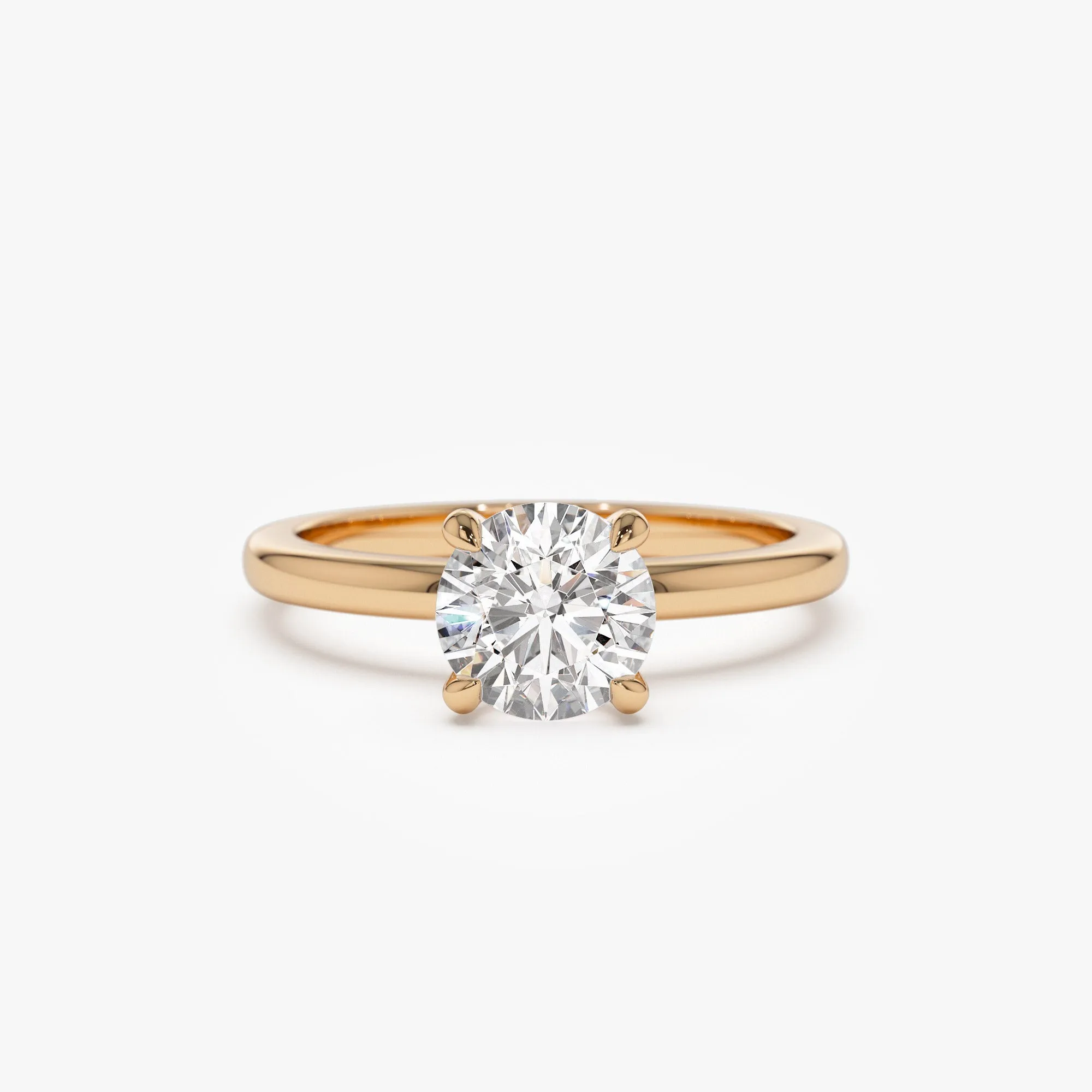 0.75 - 1.50 ctw 14k Four Prong Setting Round Shape Lab Grown Diamond Engagement Ring - Valerie