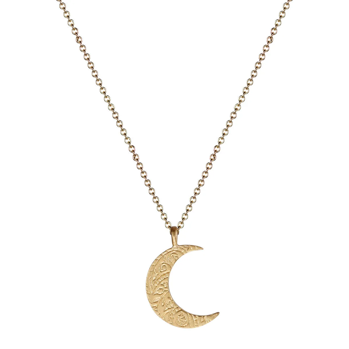 10K Gold Small Paisley Moon Pendant