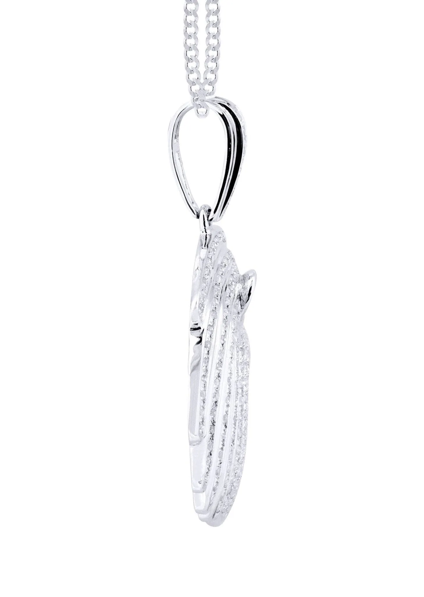 10K White Gold Lion Head Diamond Necklace  | 0.79 Carats