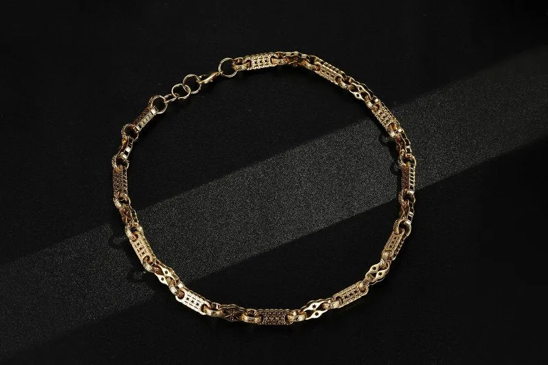 11mm Gold Filled Bonded Stars and Bars Chain 26 Inches