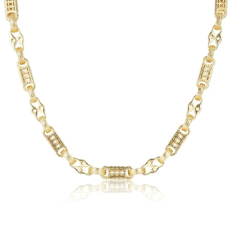 11mm Gold Filled Bonded Stars and Bars Chain 26 Inches