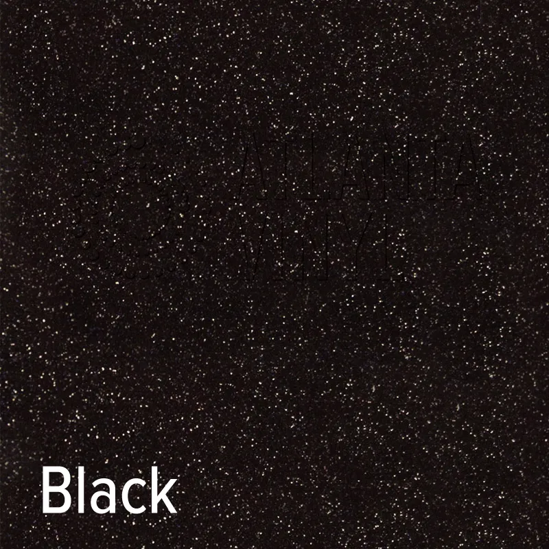 12" Black Siser Glitter Heat Transfer Vinyl (HTV)