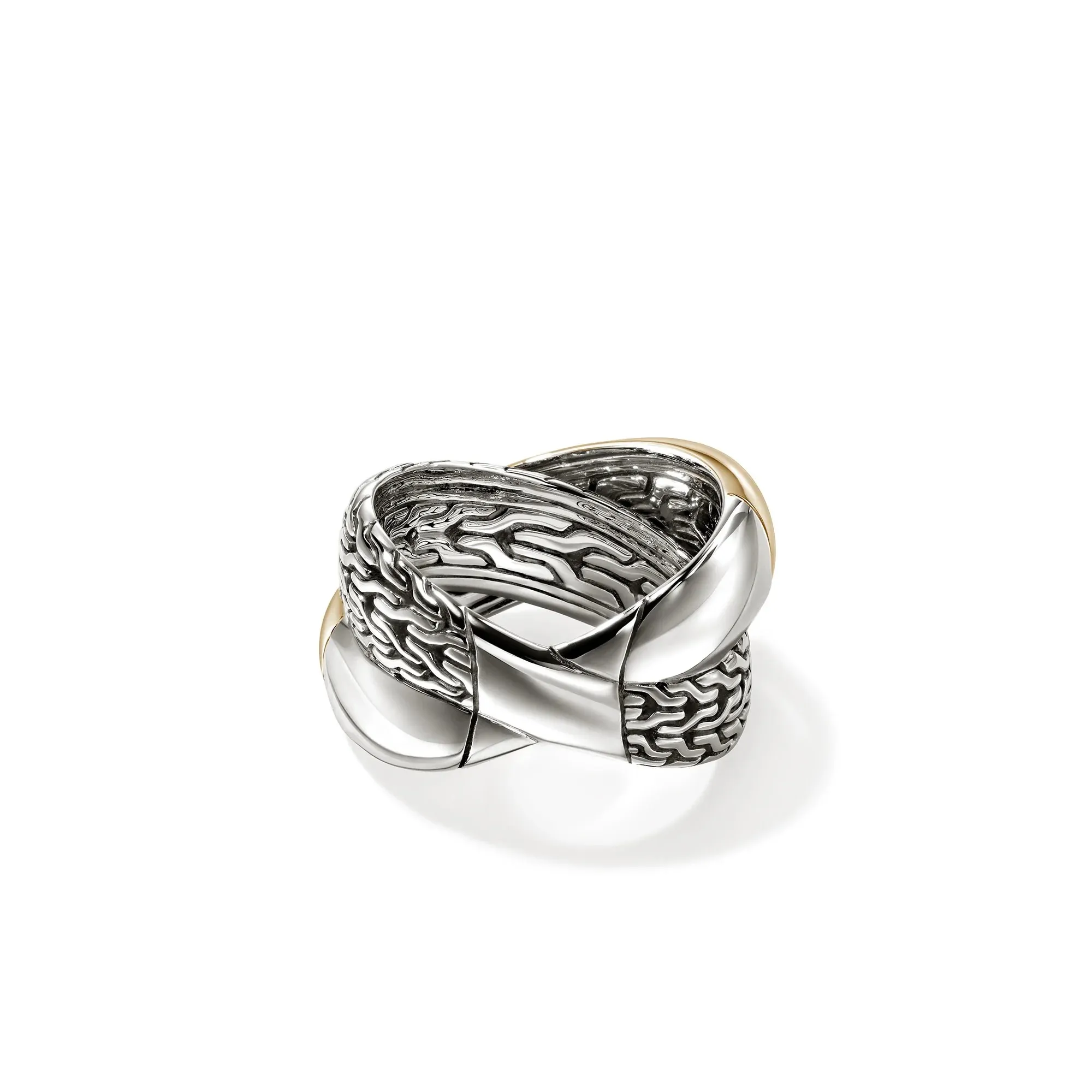 14K Gold & Sterling Silver Essential Crossover Ring