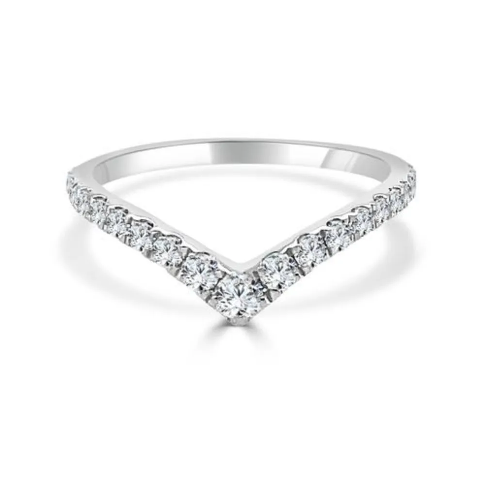 14k Gold Diamond Contour Wedding Band