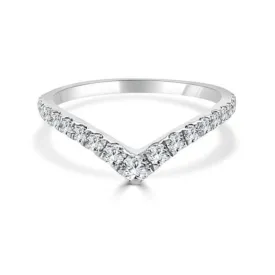 14k Gold Diamond Contour Wedding Band