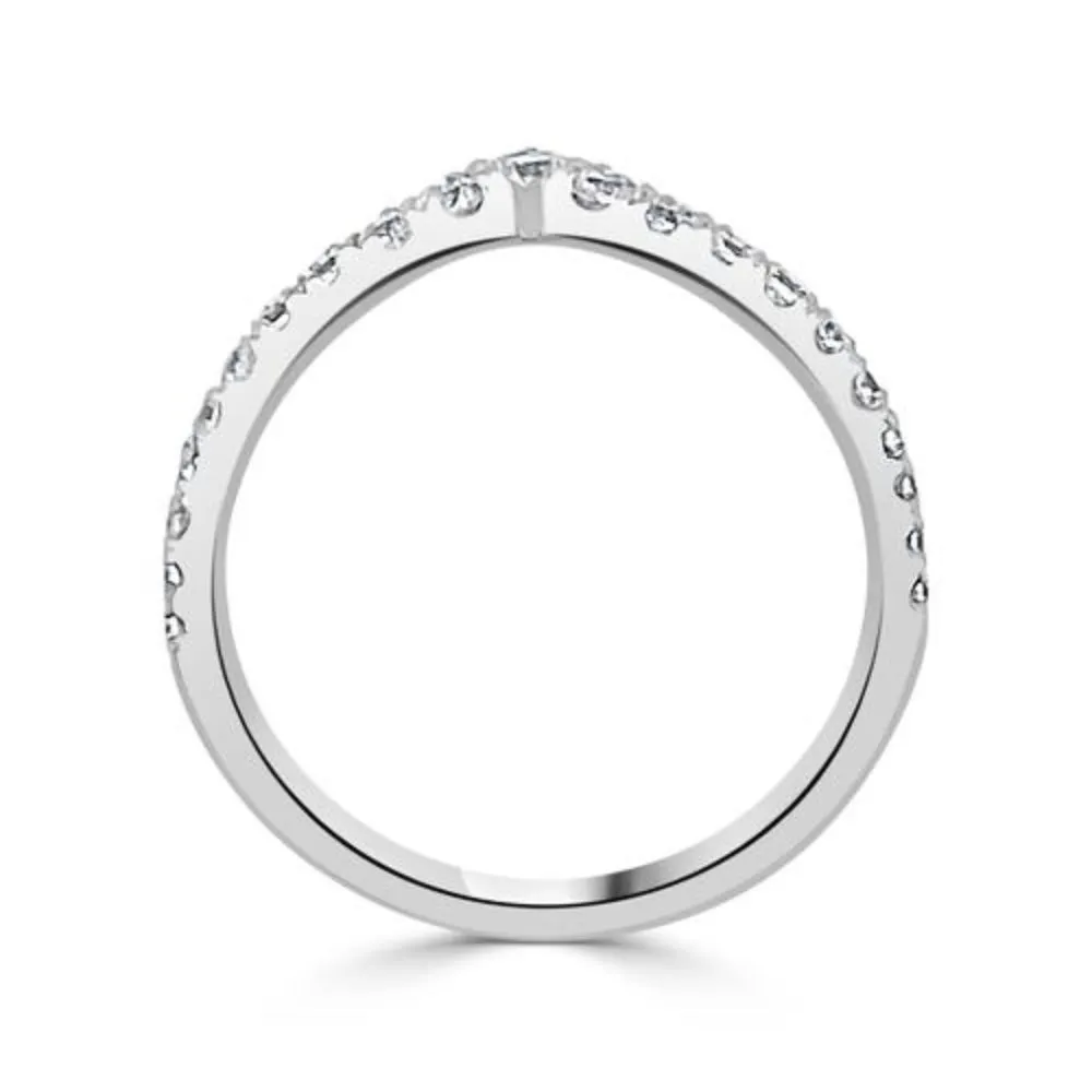 14k Gold Diamond Contour Wedding Band