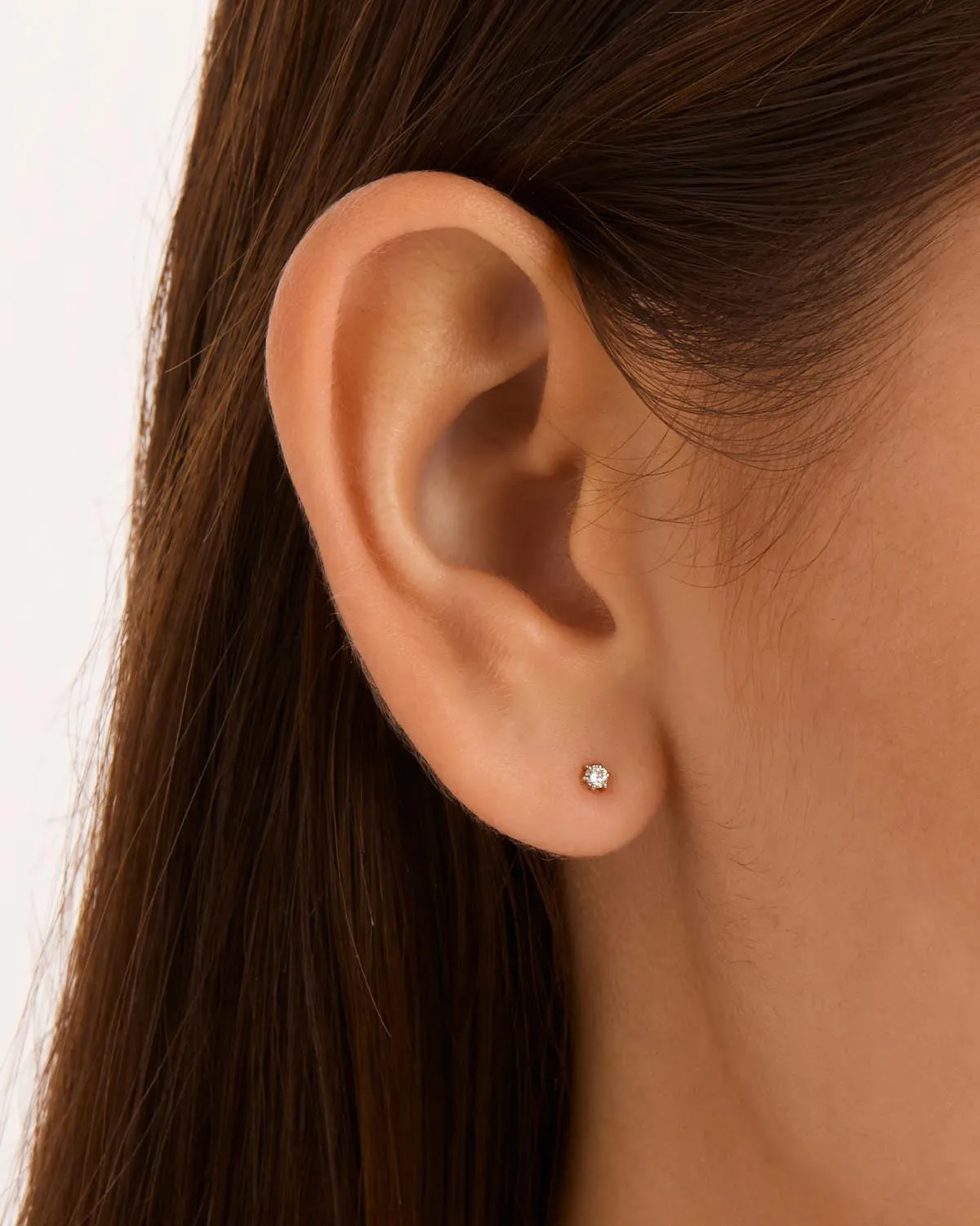 14k Solid Gold Sweet Droplet Diamond Earring