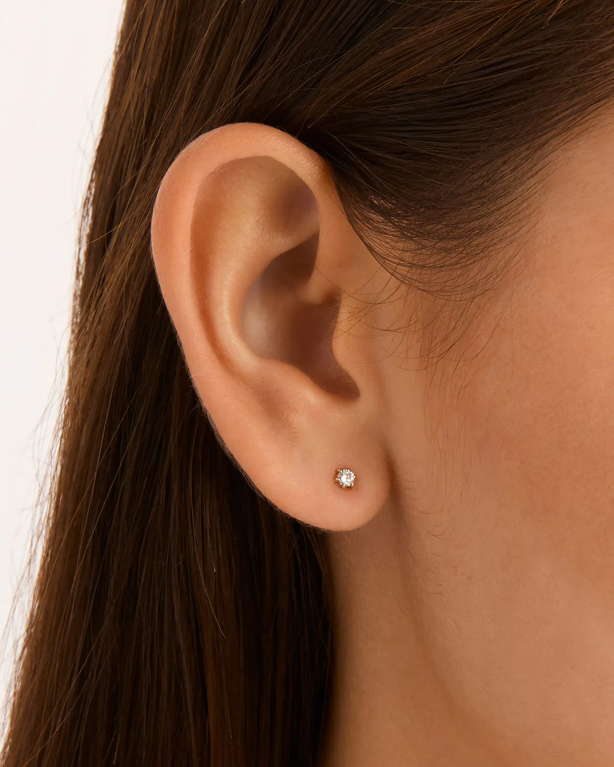 14k Solid Gold Sweet Droplet Diamond Earring