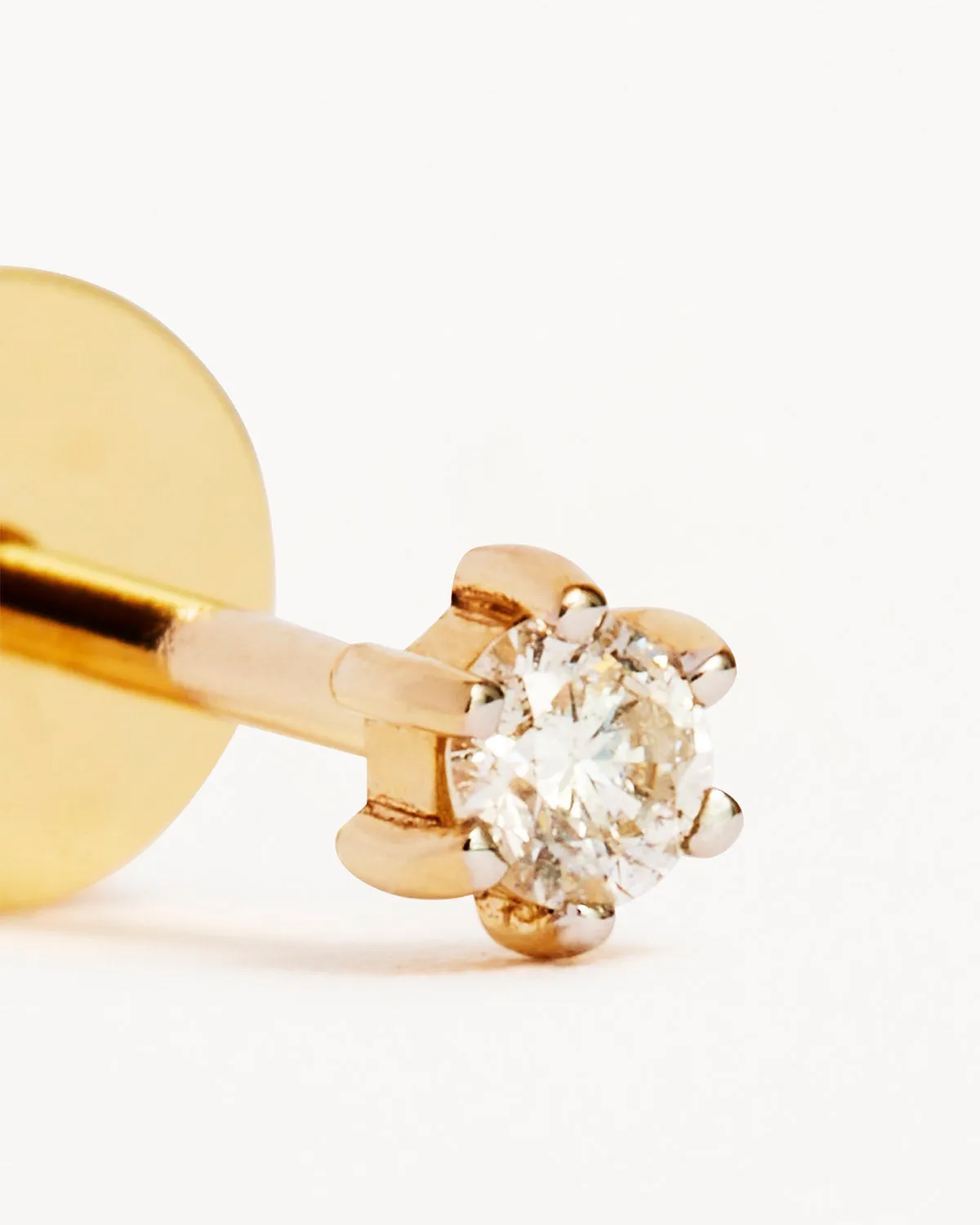 14k Solid Gold Sweet Droplet Diamond Earring