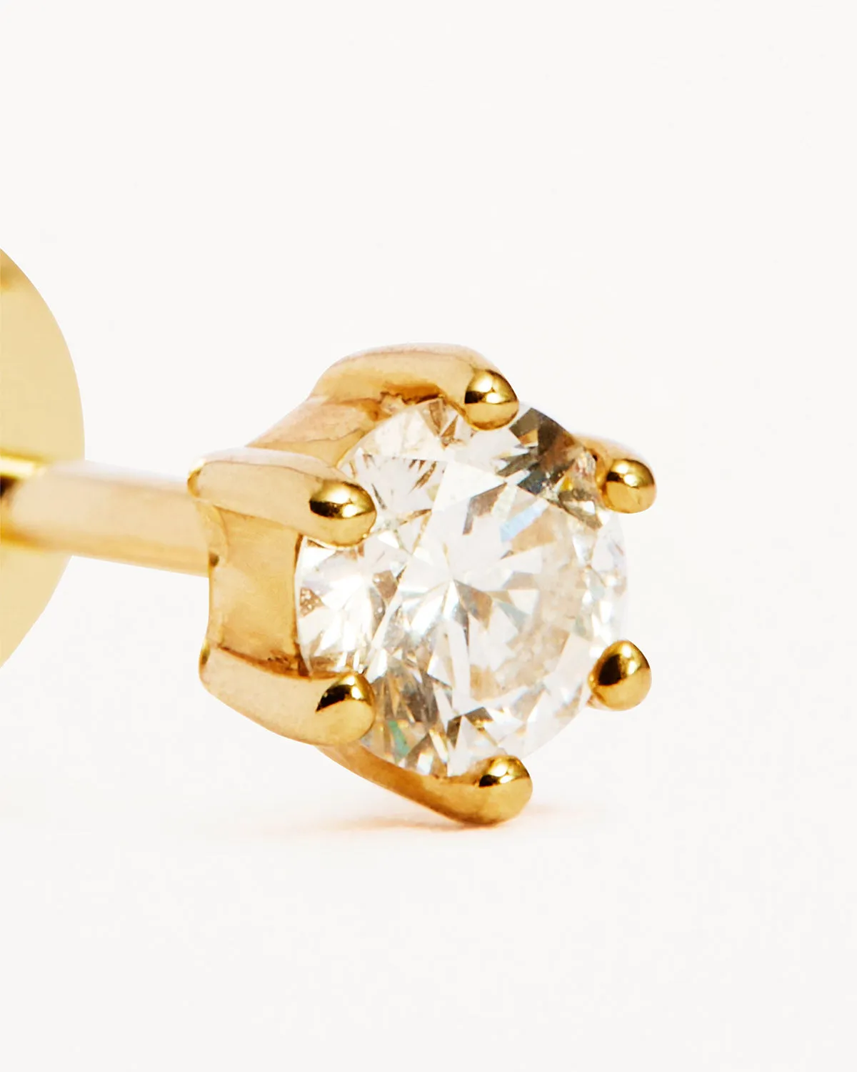 14k Solid Gold Sweet Droplet Diamond Earring