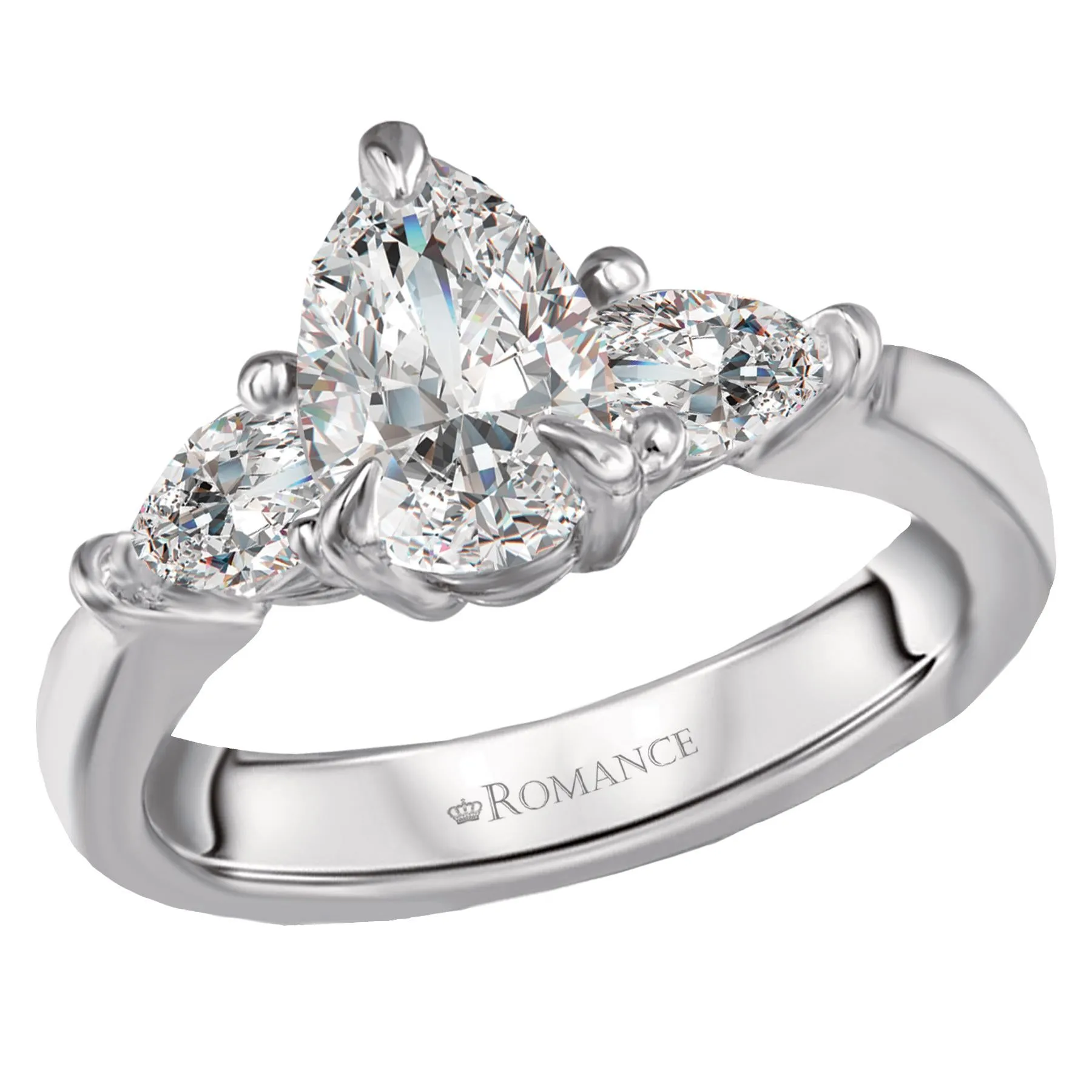 14KT GOLD 1 1/2 CTW PEAR DIAMOND 3 STONE RING