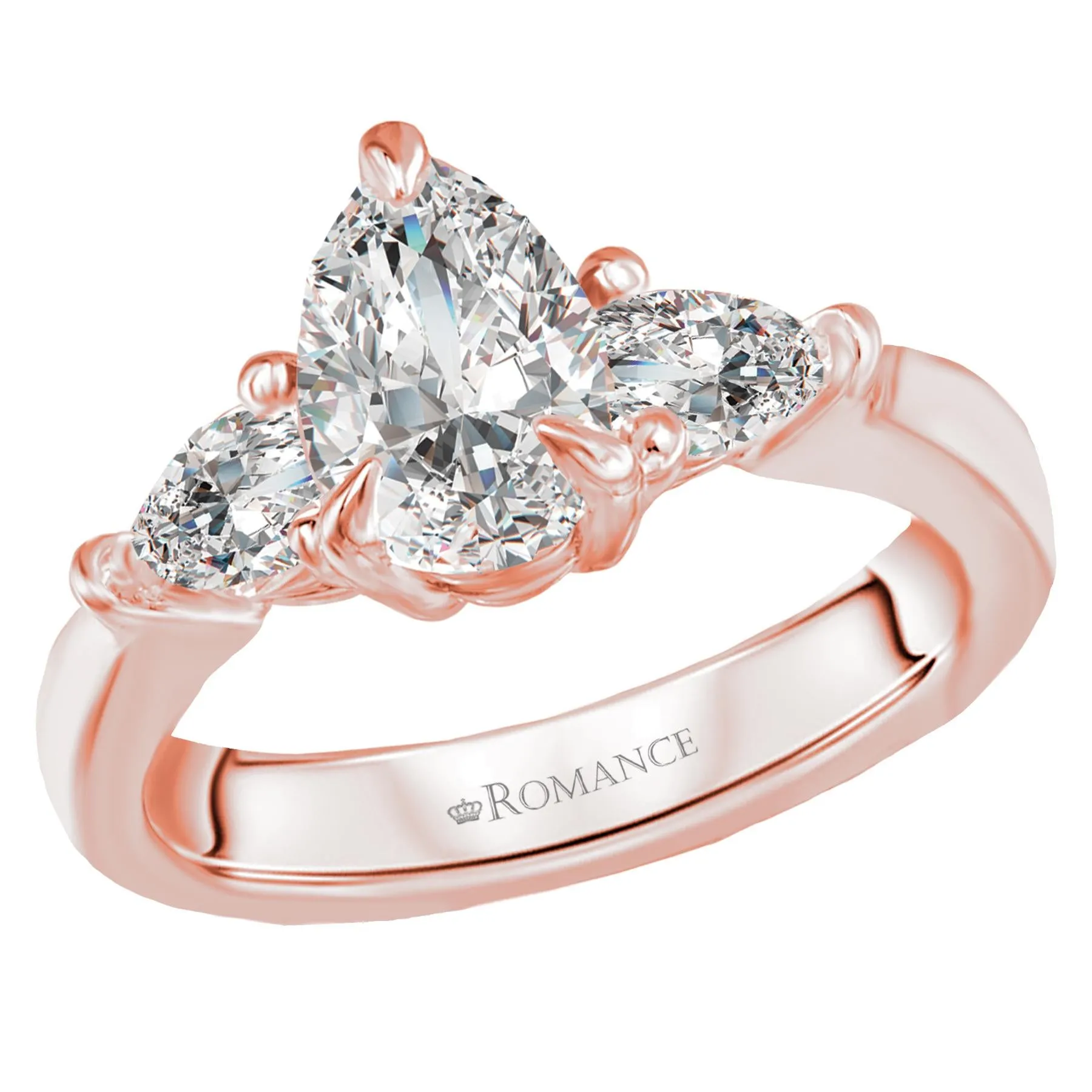 14KT GOLD 1 1/2 CTW PEAR DIAMOND 3 STONE RING