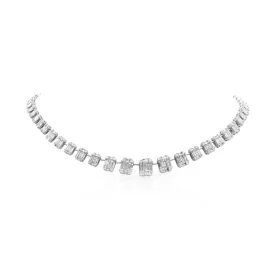 14KT White Gold Baguette Diamond Astor Necklace