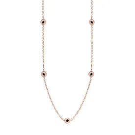 18ct Rose Gold Whitby Jet Star Link Disc Chain Necklace