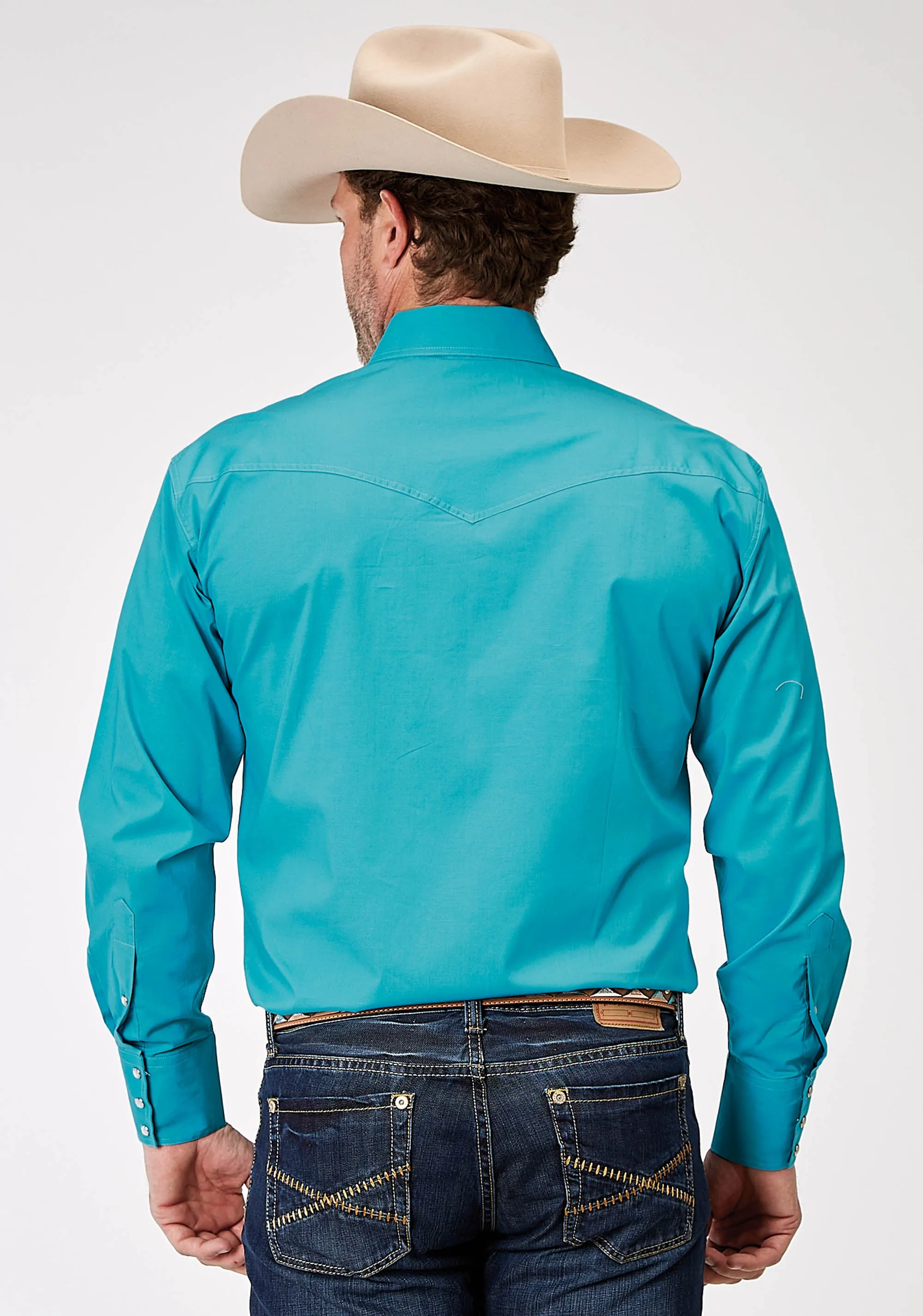 1943 SOLID POPLIN STRETCH - TURQUOISE