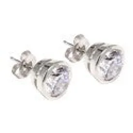 2 Ct Bezel Set Cubic Zirconia CZ Earrings