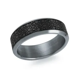 7MM Grey Tantalum & Carbon Fiber Band, Size 10.0