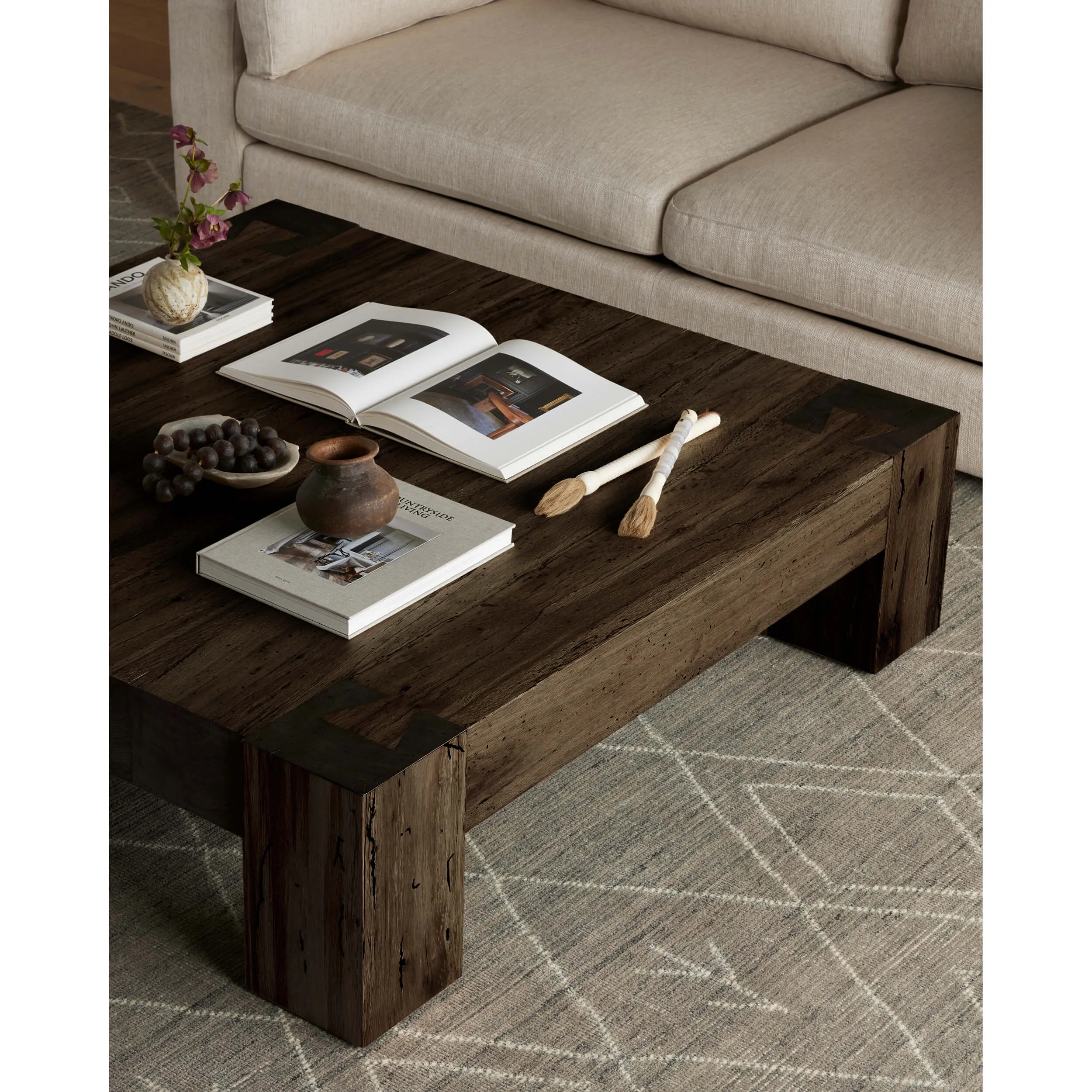 Abaso Coffee Table, Ebony Rustic