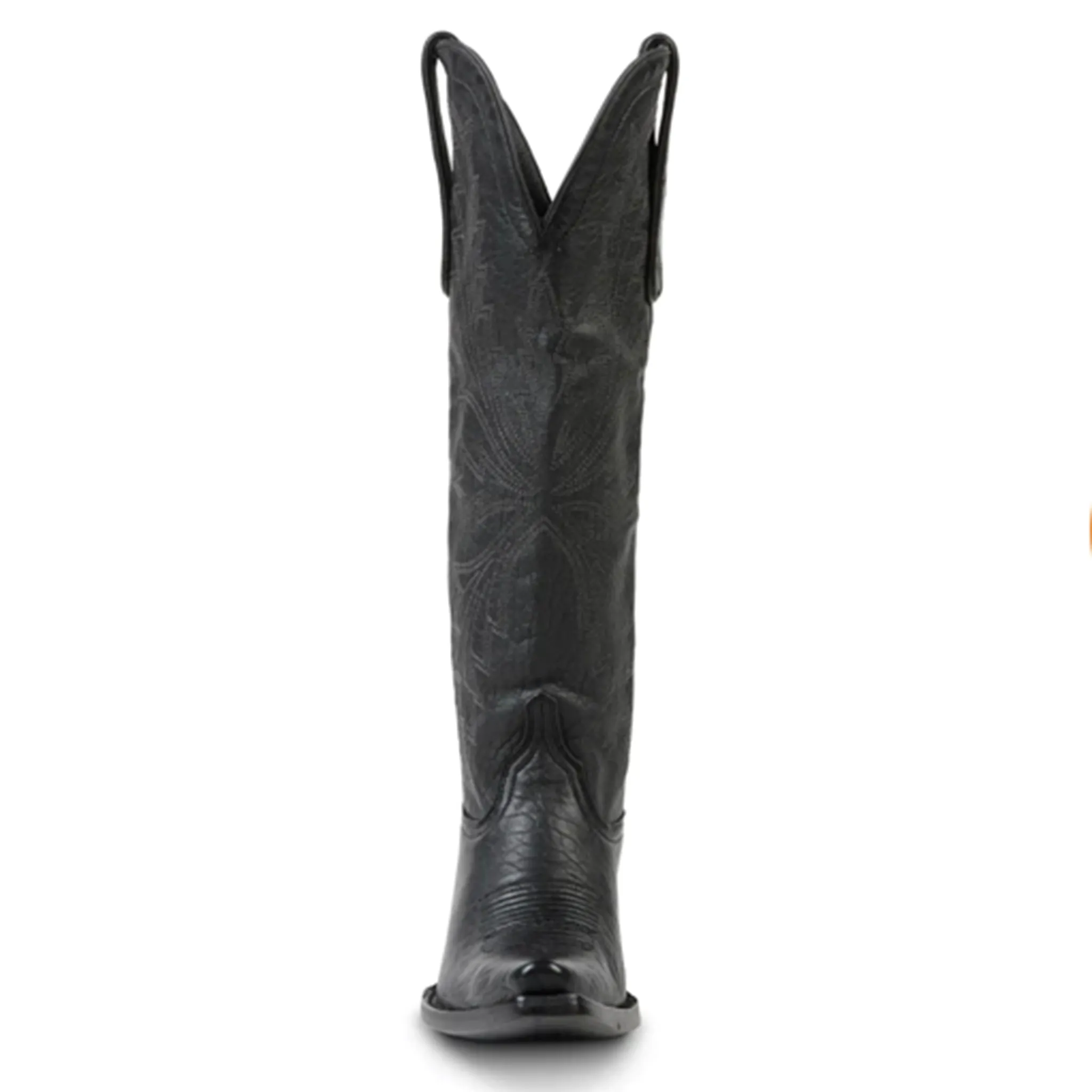 Allen Boots "Cassidy" Black Tall Soft Leather Pointed Toe Boot