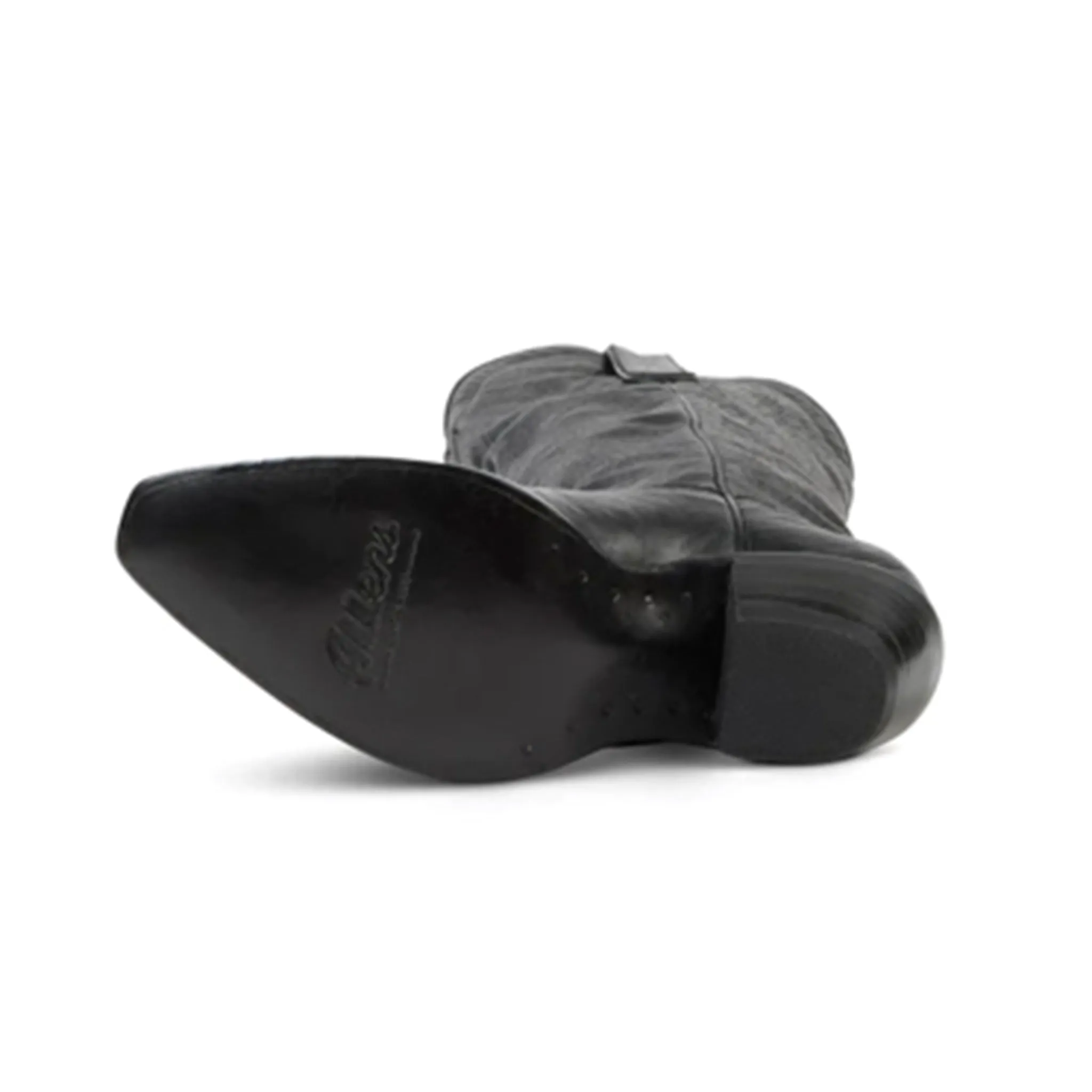 Allen Boots "Cassidy" Black Tall Soft Leather Pointed Toe Boot