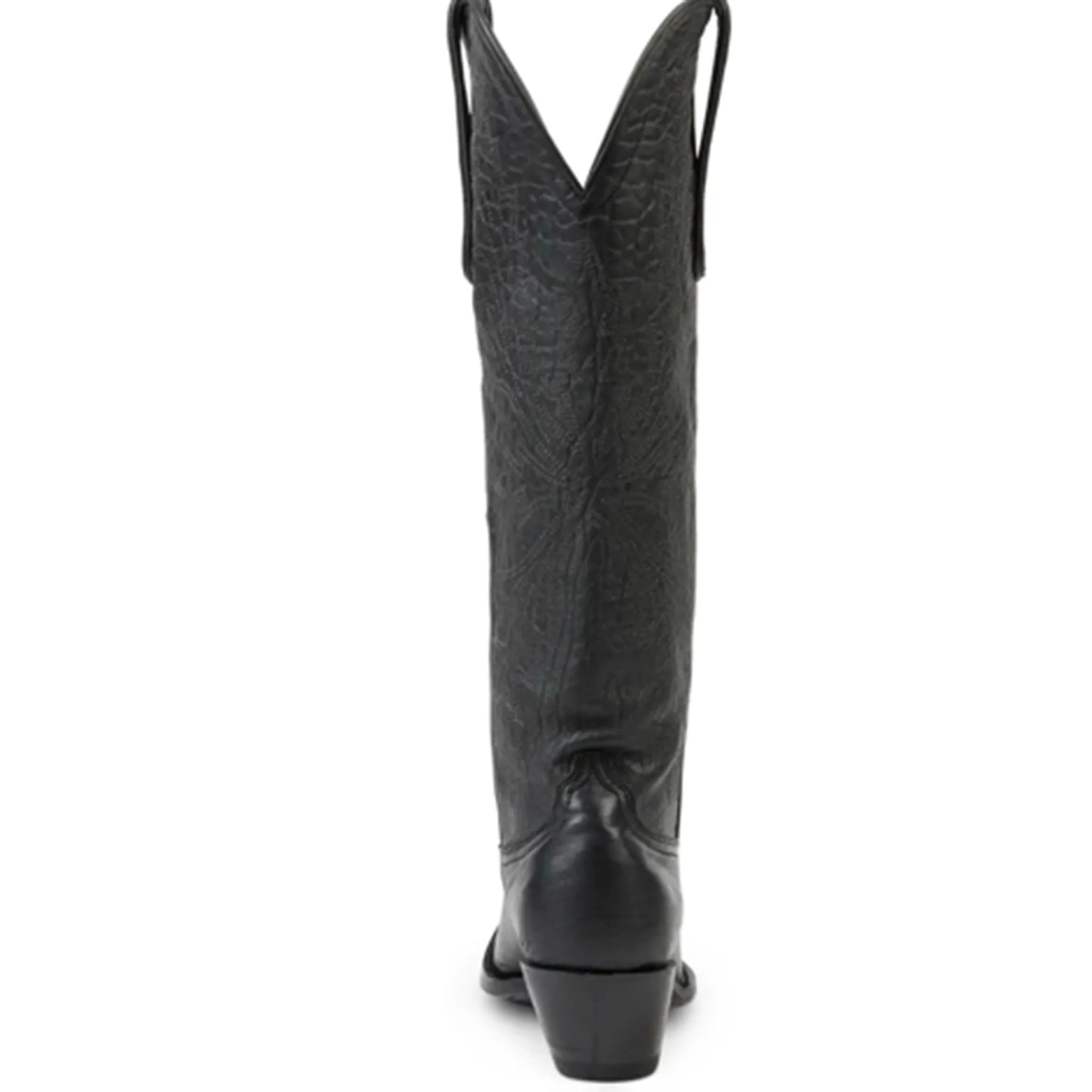 Allen Boots "Cassidy" Black Tall Soft Leather Pointed Toe Boot