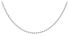 Alternating Clusters Diamond Necklace with 10.85 ct.(finished) 1.8mm, 4mm