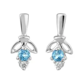 Aquamarine and Diamond Earrings