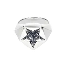 Arc Star Signet Ring - Silver