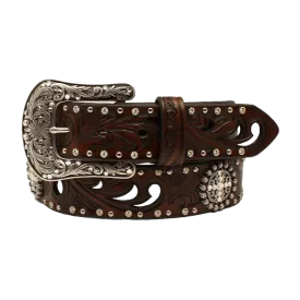 Ariat Ladies Cross Concho Embossed 1 1/2" Leather Belt A1518602