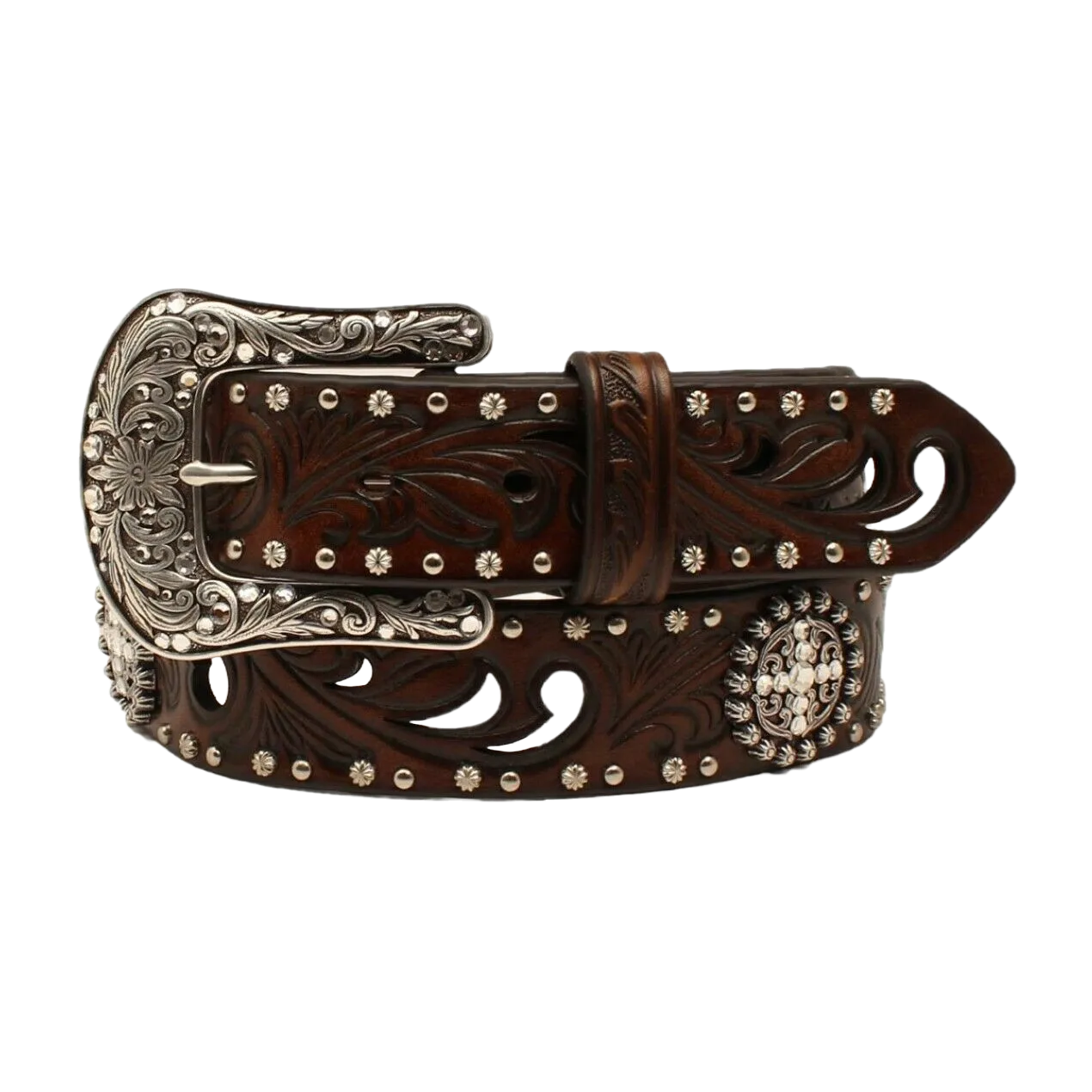 Ariat Ladies Cross Concho Embossed 1 1/2" Leather Belt A1518602