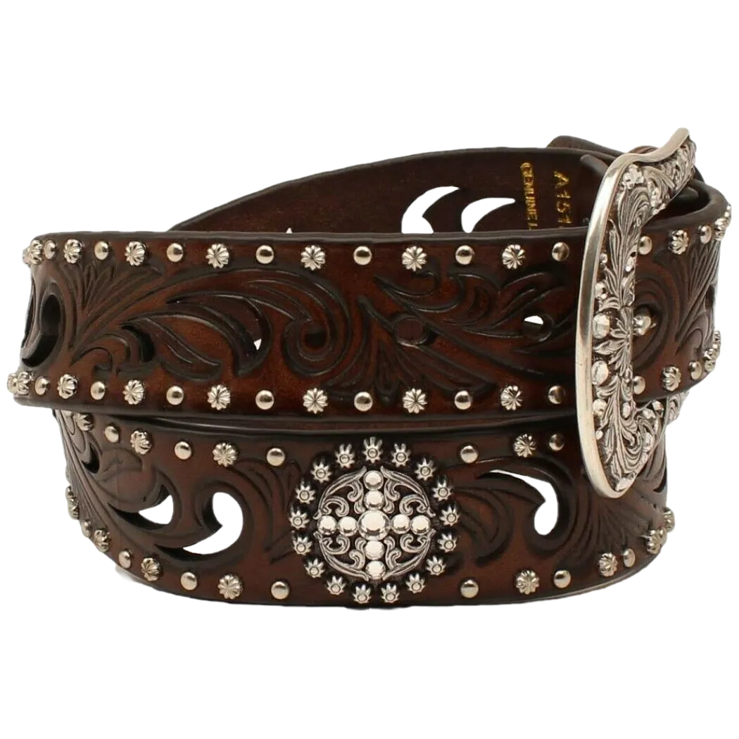 Ariat Ladies Cross Concho Embossed 1 1/2" Leather Belt A1518602