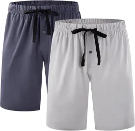 BAMBOO COOL Men??s Pajama Shorts Soft Sleep Shorts Comfy Lounge Pajama Bottoms with Pockets