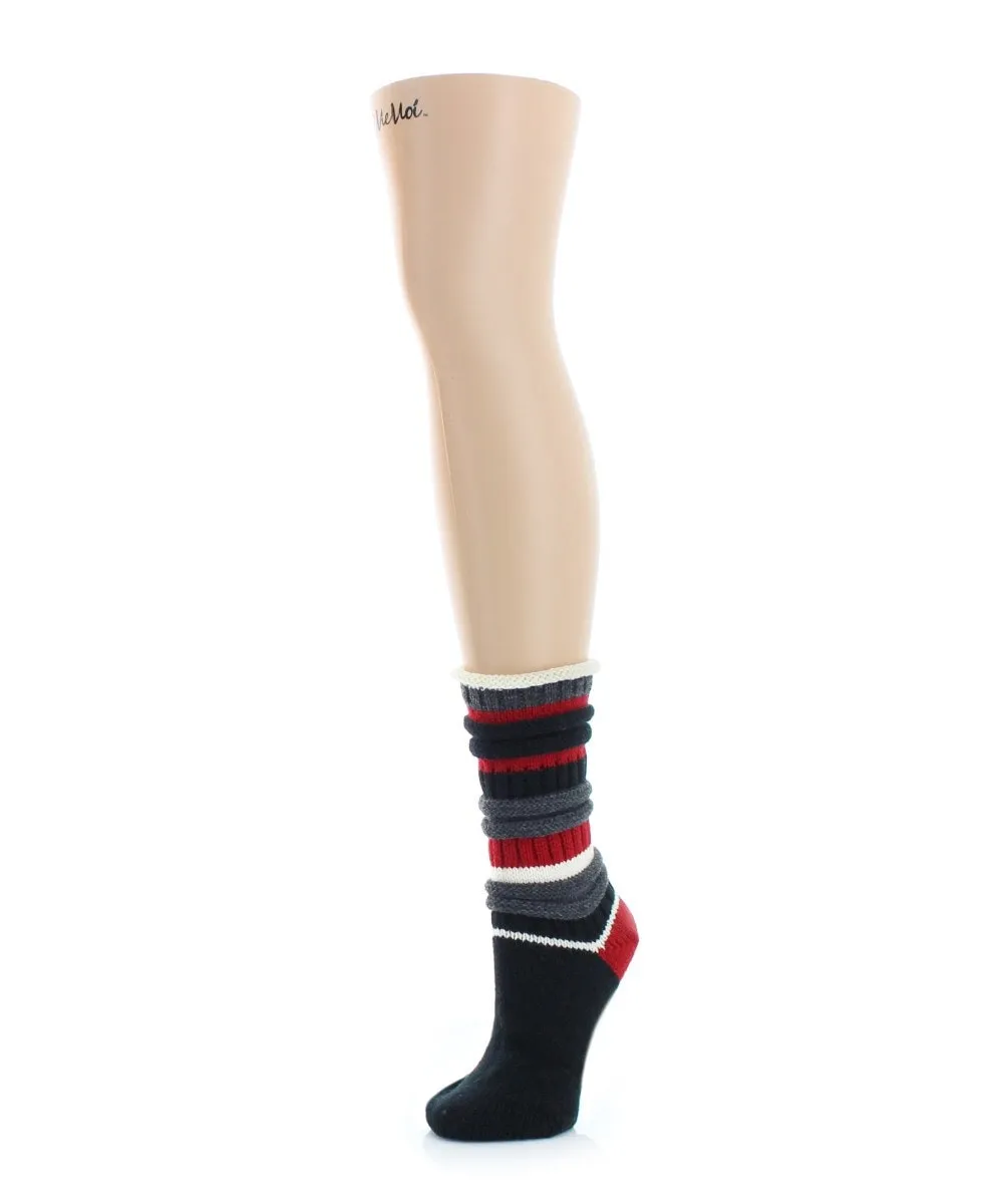Band Tint Chunky Knit Striped Boot Socks
