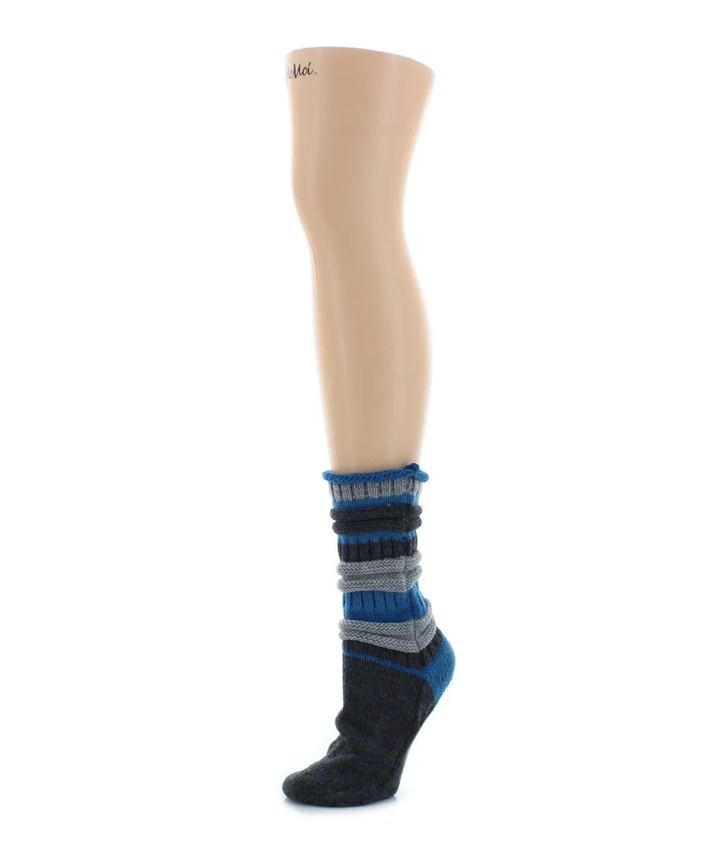 Band Tint Chunky Knit Striped Boot Socks