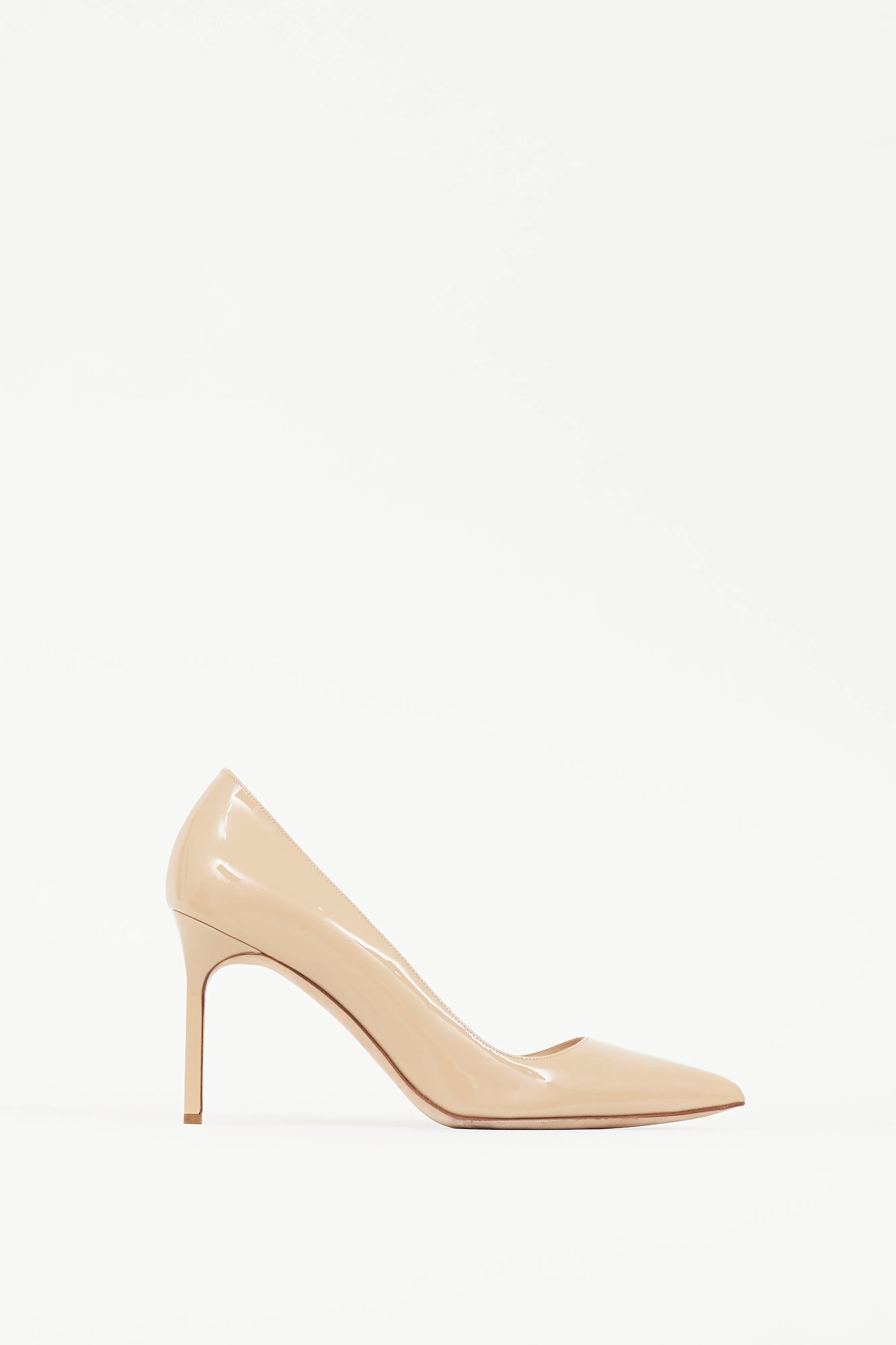 Beige Patent Leather BB Heel