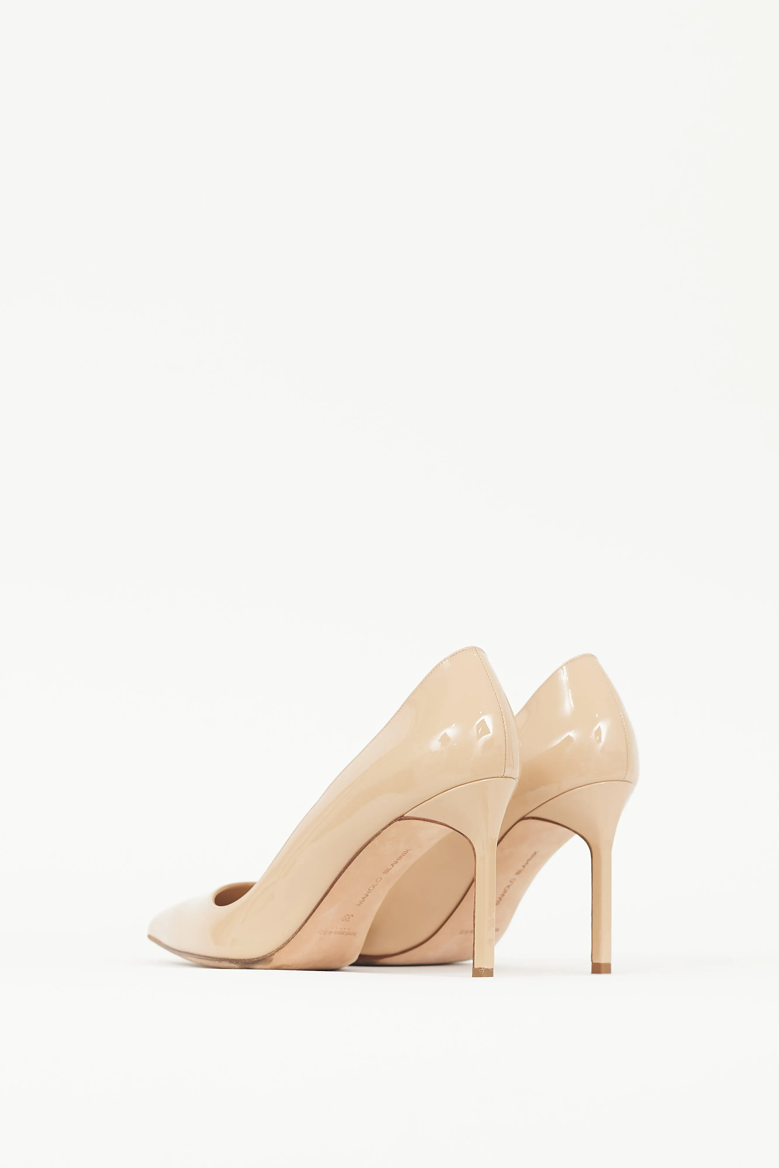 Beige Patent Leather BB Heel