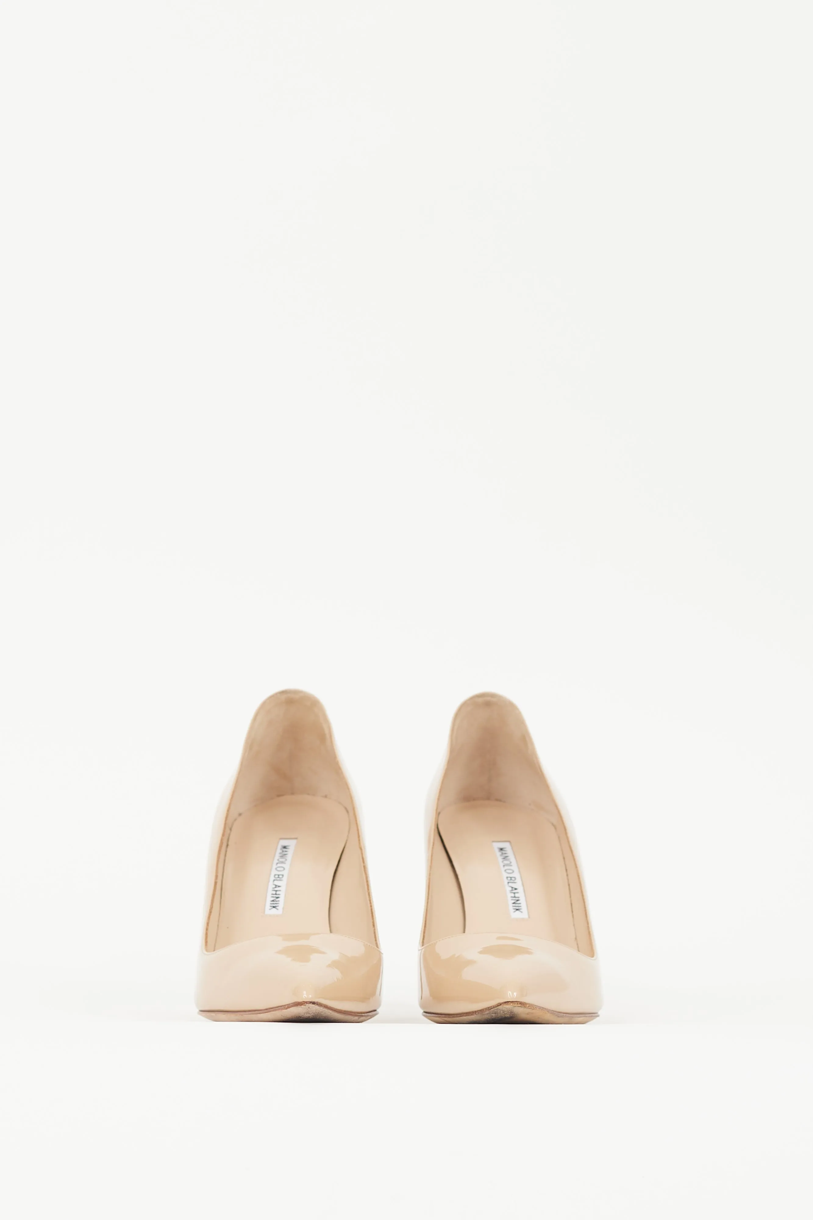 Beige Patent Leather BB Heel