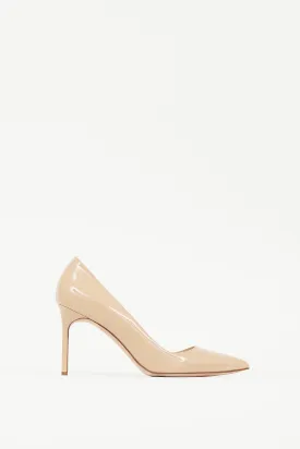 Beige Patent Leather BB Heel