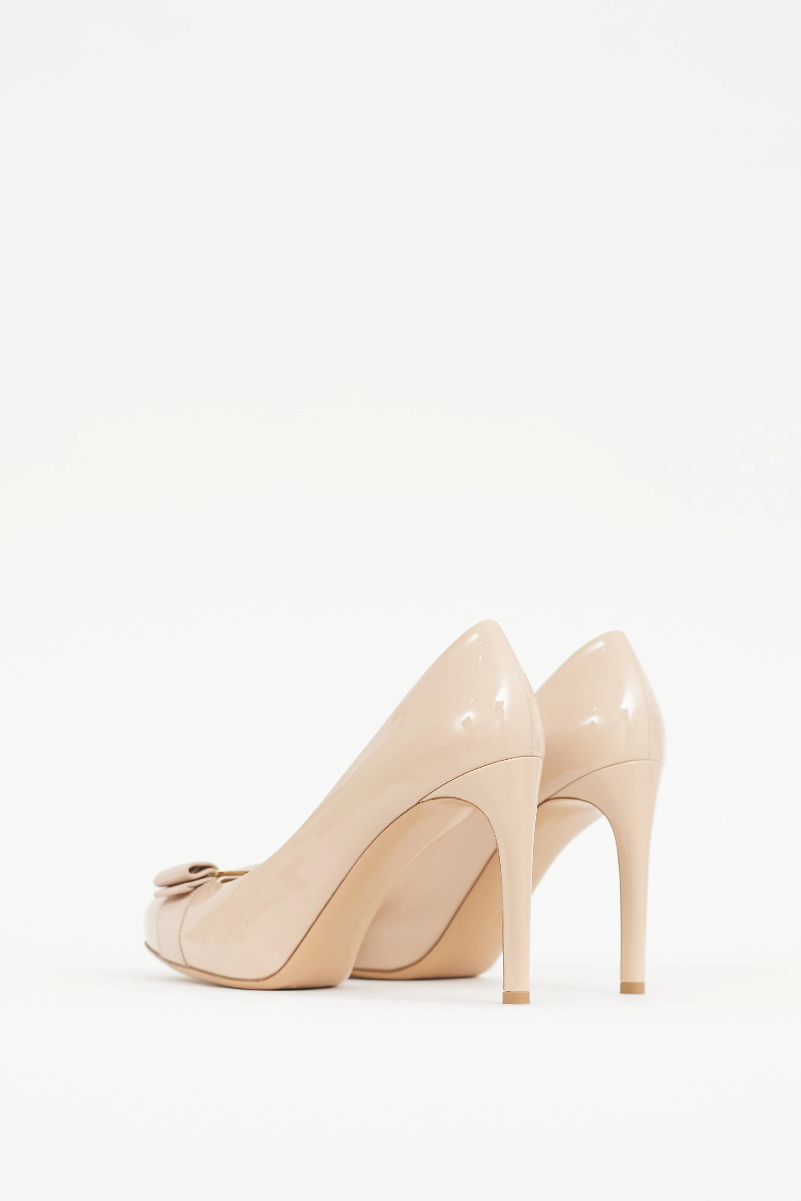 Beige Patent Leather Heel