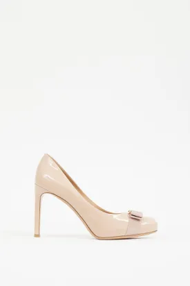 Beige Patent Leather Heel