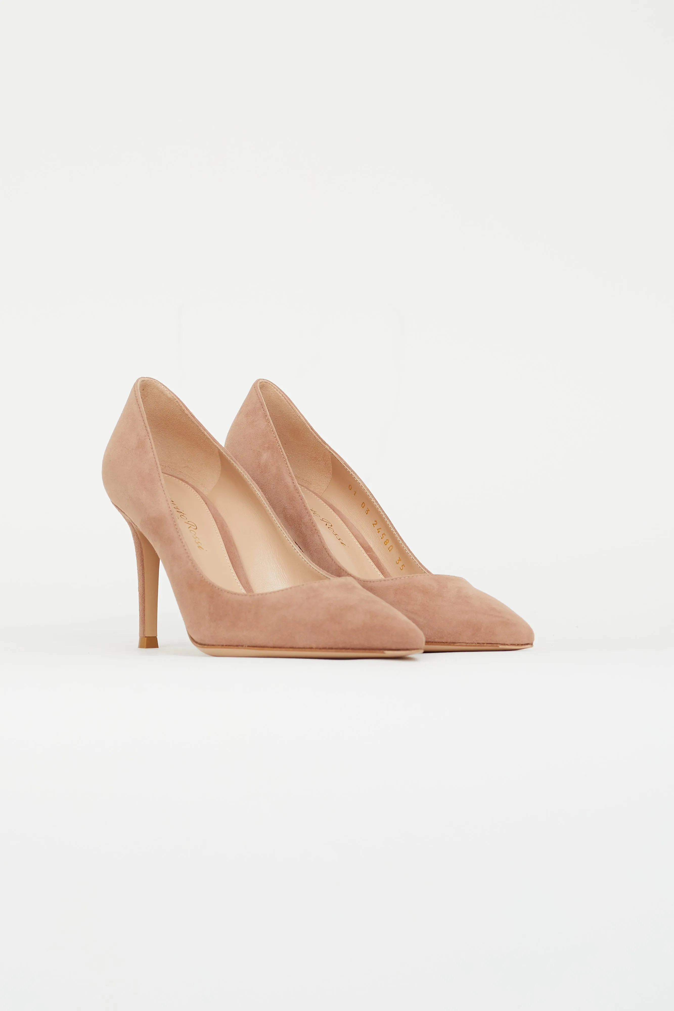 Beige Suede Gianvito 85 Pump