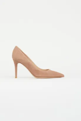 Beige Suede Gianvito 85 Pump