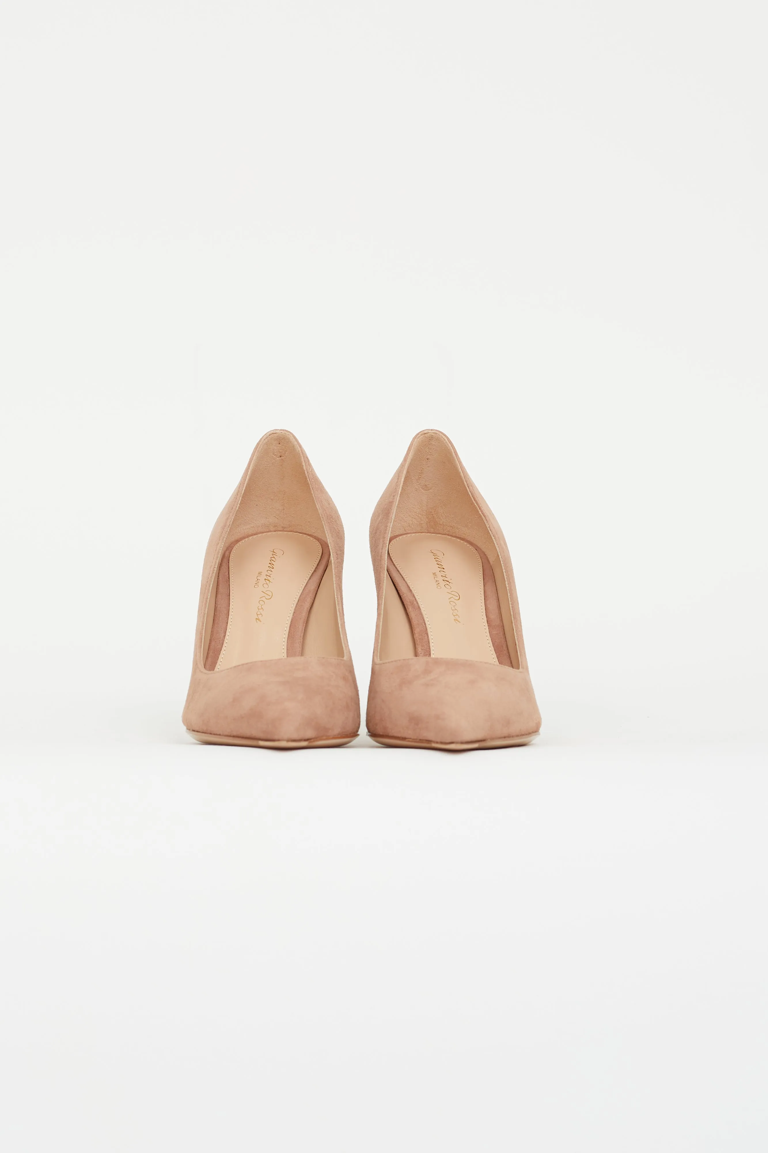 Beige Suede Gianvito 85 Pump