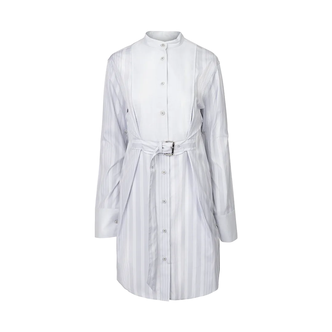 Belted Tuxedo Shirtdress