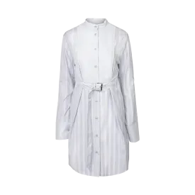 Belted Tuxedo Shirtdress