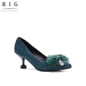 Bigsizeheels Sexy pointy floral stilettos - Green